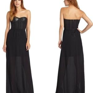 Alice and Olivia Black Corset Strapless Gown